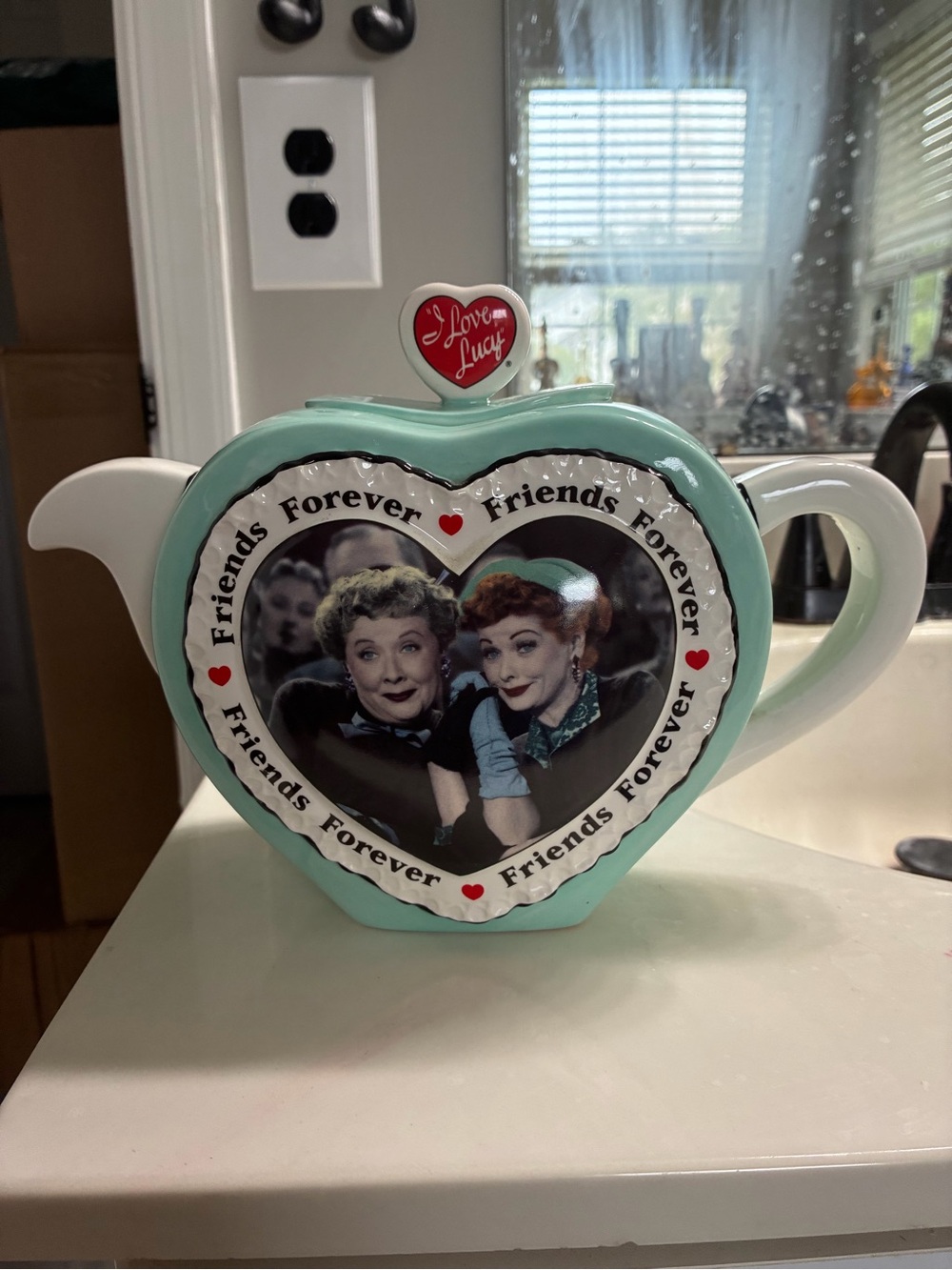 Vintage Vandor I Love Lucy "Friends Forever" Heart-Shaped Teapot